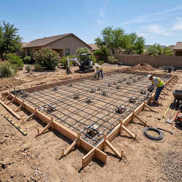 Concrete Pour and Rebar for Pickleball Court Construction